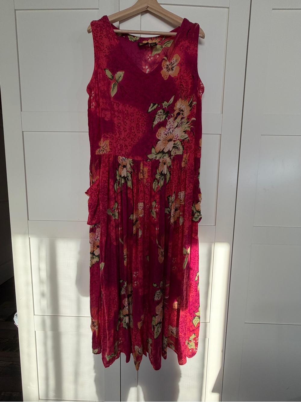 Biba Red Floral Maxi Dress B12